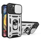 For iPhone 15 Plus Sliding Camera Cover Design TPU+PC Phone Case(Silver) - 1