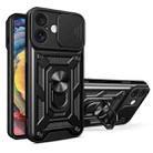 For iPhone 16 Plus Sliding Camera Cover Design TPU+PC Phone Case(Black) - 1