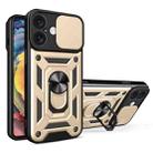 For iPhone 16 Plus Sliding Camera Cover Design TPU+PC Phone Case(Gold) - 1