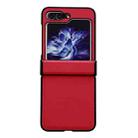 For Samsung Galaxy Z Flip5 Pure Color Hinge Shockproof Phone Case(Red) - 1