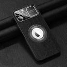 For iPhone 14 Pro MagSafe Magnetic Tree Texture PU Phone Case(Black) - 1