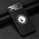 For iPhone 12 MagSafe Magnetic Tree Texture PU Phone Case(Black) - 1