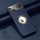 For iPhone 11 Pro Max MagSafe Magnetic Tree Texture PU Phone Case(Blue) - 1