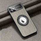 For iPhone 11 MagSafe Magnetic Tree Texture PU Phone Case(Silver Grey) - 1