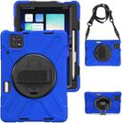 For Xiaomi Pad 6 / Pad 6 Pro Silicone Hybrid PC Tablet Case with Grip & Shoulder Strap(Blue) - 1