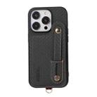 For iPhone 14 Pro ABEEL Carbon Fiber RFID Card Holder Phone Case(Black) - 1