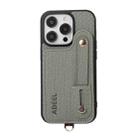 For iPhone 13 Pro ABEEL Carbon Fiber RFID Card Holder Phone Case(Green) - 1