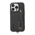 For iPhone 15 Pro Max ABEEL Carbon Fiber RFID Card Holder Phone Case(Black) - 1