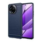 For Realme 11 5G Brushed Texture Carbon Fiber TPU Phone Case(Blue) - 1