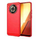 For Realme Narzo 60 Brushed Texture Carbon Fiber TPU Phone Case(Red) - 1