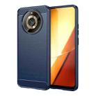 For Realme Narzo 60 Pro Brushed Texture Carbon Fiber TPU Phone Case(Blue) - 1