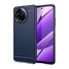 For Realme Narzo 60X Brushed Texture Carbon Fiber TPU Phone Case(Blue) - 1