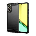 For Realme C67 4G Brushed Texture Carbon Fiber TPU Phone Case(Black) - 1