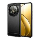 For Realme 12 Pro+ 5G Brushed Texture Carbon Fiber TPU Phone Case(Black) - 1
