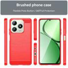 For Realme C61 Brushed Texture Carbon Fiber TPU Phone Case(Red) - 2