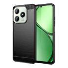 For Realme C63 Brushed Texture Carbon Fiber TPU Phone Case(Black) - 1