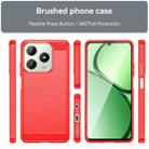 For Realme C63 Brushed Texture Carbon Fiber TPU Phone Case(Red) - 2