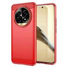 For Realme 13 Pro+ 5G Brushed Texture Carbon Fiber TPU Phone Case(Red) - 1