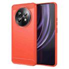 For Realme P1 Speed Carbon Fiber Brushed Texture TPU Phone Case(Red) - 1