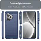 For Realme GT 6 Carbon Fiber Brushed Texture TPU Phone Case(Blue) - 2
