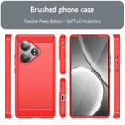 For Realme GT 6 Carbon Fiber Brushed Texture TPU Phone Case(Red) - 2