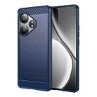 For Realme GT Neo6 SE Carbon Fiber Brushed Texture TPU Phone Case(Blue) - 1