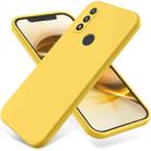 For Motorola G Pure 4G Pure Color Liquid Silicone Shockproof Phone Case(Yellow) - 1