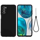 For Motorola Moto G71s 5G Pure Color Liquid Silicone Shockproof Phone Case(Black) - 1