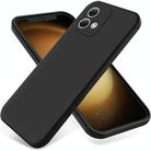 For Motorola Moto G84 5G Pure Color Liquid Silicone Shockproof Phone Case(Black) - 1