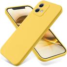 For Motorola Moto G84 5G Pure Color Liquid Silicone Shockproof Phone Case(Yellow) - 1
