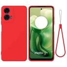 For Motorola Moto G04 / G24 Pure Color Liquid Silicone Shockproof Phone Case(Red) - 1