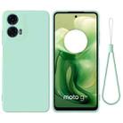 For Motorola Moto G04 / G24 Pure Color Liquid Silicone Shockproof Phone Case(Green) - 1