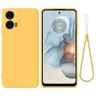 For Motorola Moto G24 Power Pure Color Liquid Silicone Shockproof Phone Case(Yellow) - 1