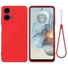 For Motorola Moto G24 Power Pure Color Liquid Silicone Shockproof Phone Case(Red) - 1