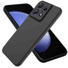 For Motorola Edge 50 Pro Pure Color Liquid Silicone Shockproof Phone Case(Black) - 1