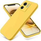 For Motorola Edge 2023 Pure Color Liquid Silicone Shockproof Phone Case(Yellow) - 1