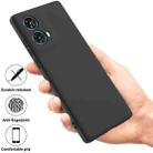 For Motorola Moto G85 Pure Color Liquid Silicone Shockproof Phone Case(Black) - 2