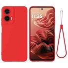 For Motorola Moto G35 Pure Color Liquid Silicone Shockproof Phone Case(Red) - 1