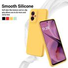 For Motorola Moto G55 Pure Color Liquid Silicone Shockproof Phone Case(Yellow) - 3