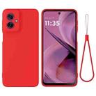 For Motorola Moto G55 Pure Color Liquid Silicone Shockproof Phone Case(Red) - 1