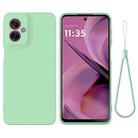 For Motorola Moto G55 Pure Color Liquid Silicone Shockproof Phone Case(Green) - 1