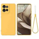 For Motorola Moto G75 Pure Color Liquid Silicone Shockproof Phone Case(Yellow) - 1