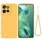 For Motorola Moto G Power 2025 Pure Color Liquid Silicone Shockproof Phone Case(Yellow) - 1