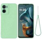 For Motorola Moto G05 / E15 Pure Color Liquid Silicone Shockproof Phone Case(Green) - 1
