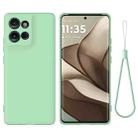 For Motorola Moto G 2025 Pure Color Liquid Silicone Shockproof Phone Case(Green) - 1