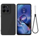 For Motorola Moto G Stylus 5G 2025 Pure Color Liquid Silicone Shockproof Phone Case(Black) - 1