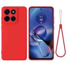 For Motorola Edge 60 Stylus Pure Color Liquid Silicone Shockproof Phone Case(Red) - 1
