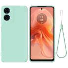 For Motorola Moto G04S 4G / E14 4G Solid Color Liquid Silicone Dropproof Full Coverage Phone Case(Green) - 1