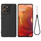 For Motorola Moto G56 5G Solid Color Liquid Silicone Dropproof Full Coverage Phone Case(Black) - 1
