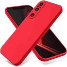 For Sony Xperia 1 V Pure Color Liquid Silicone Shockproof Phone Case(Red) - 1